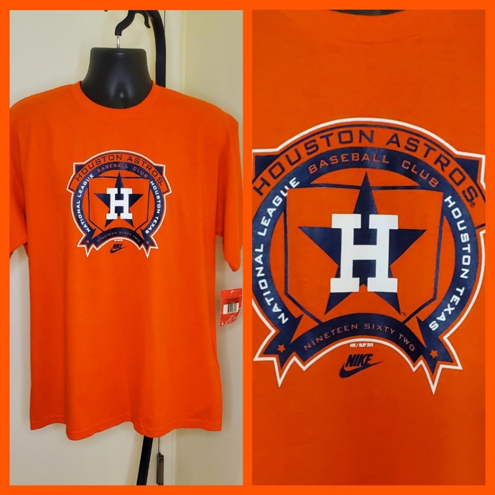 🆕️Nike Houston Astros National League Orange Tee Size Large